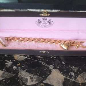 Juicy Couture Gold Starter Charm Bracelet with Heart Charm